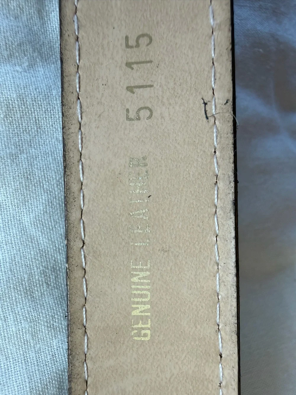 Leopard Print Haircalf Belt with Gold Buckle genuine leather size M